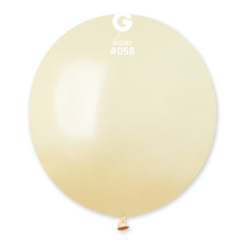 Metallic Metal Ivory 19 Latex Balloons (25 count)