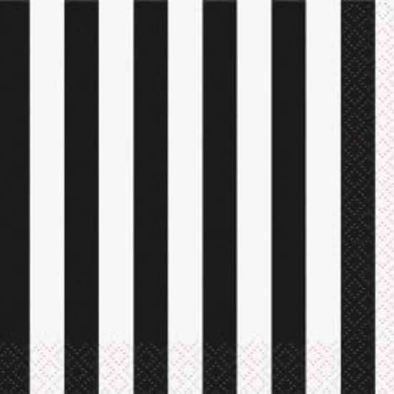 Referee Black Stripes Beverage Napkins (16 count)