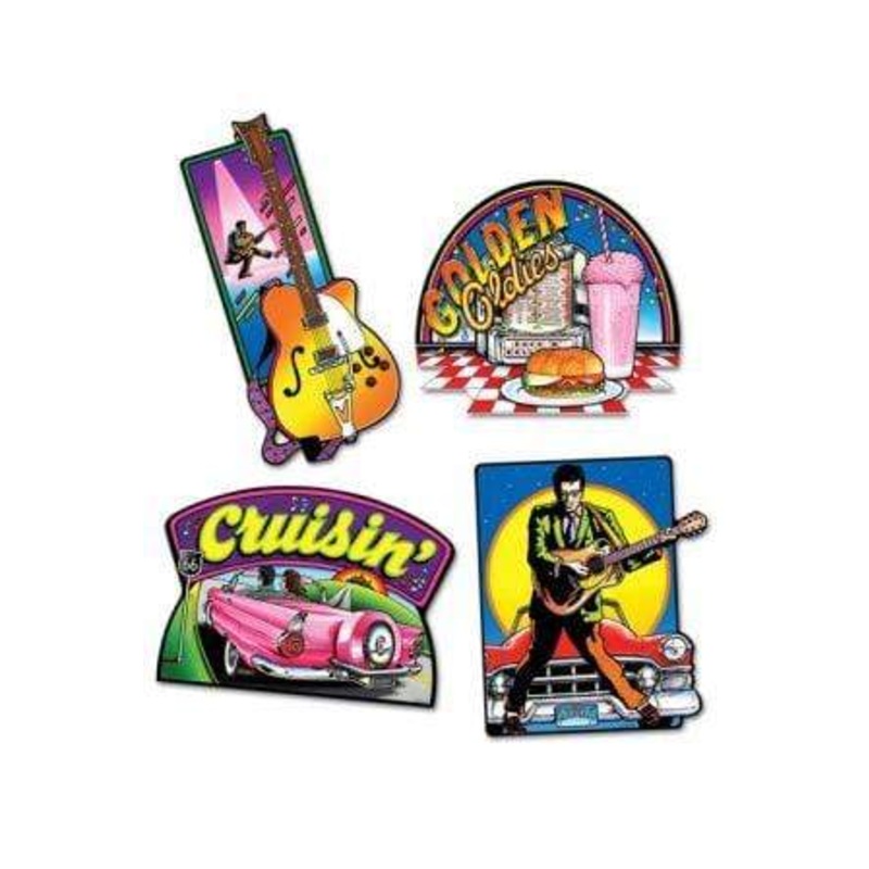 Rock & Roll Cutouts (4 count)