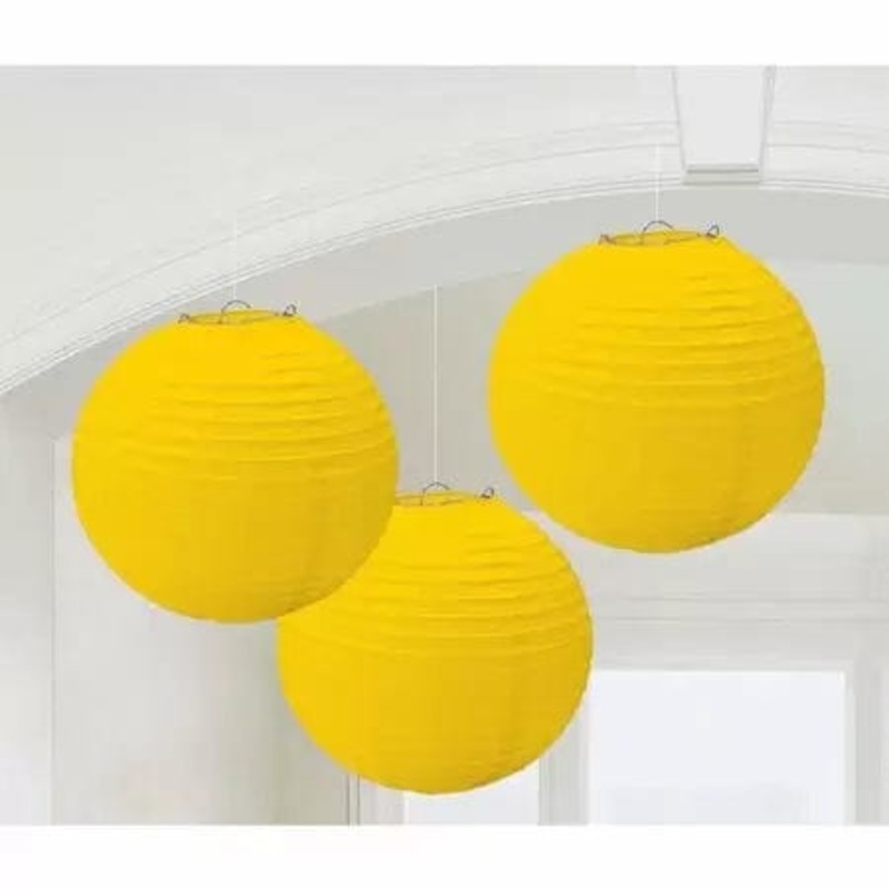 Yellow Paper Lantern 9 (3 count)