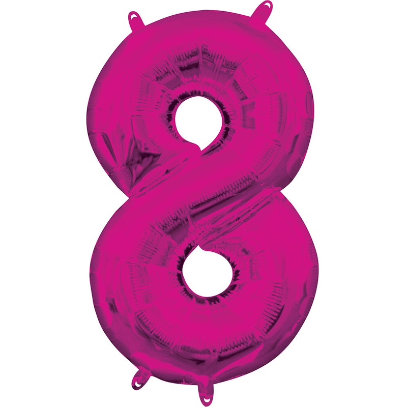 16" Number 8 Pink