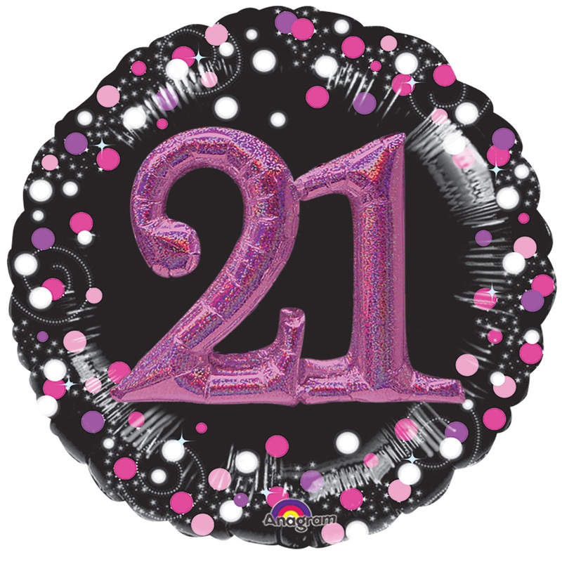 21 Sparkling Pink 21st Multi Balloon 32 Balloon