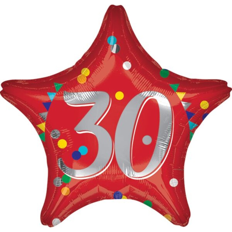 30 Star 30th Birthday Anniversary 18 Balloon