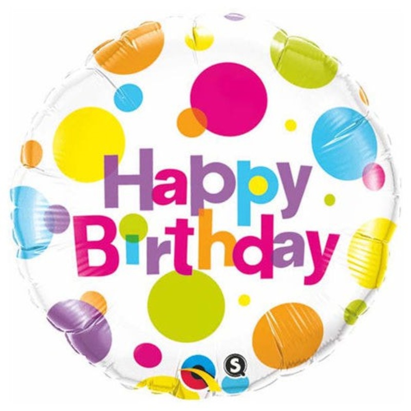Birthday Big Polka Dots 18 Balloon