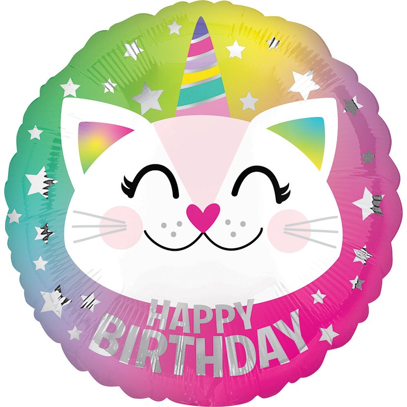 Birthday Caticorn 17" Balloon