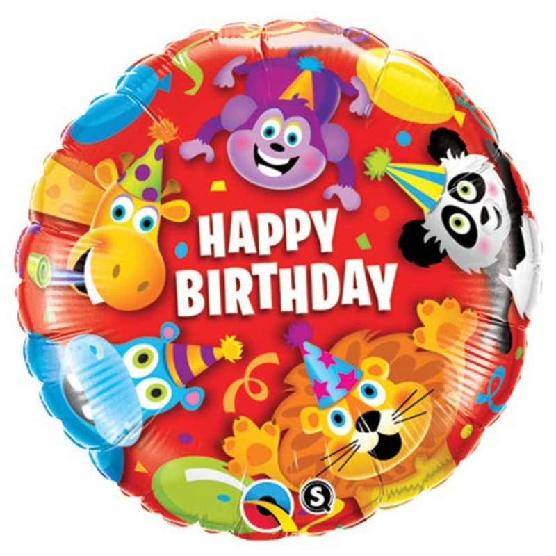 Birthday Party Animals 18 Balloon