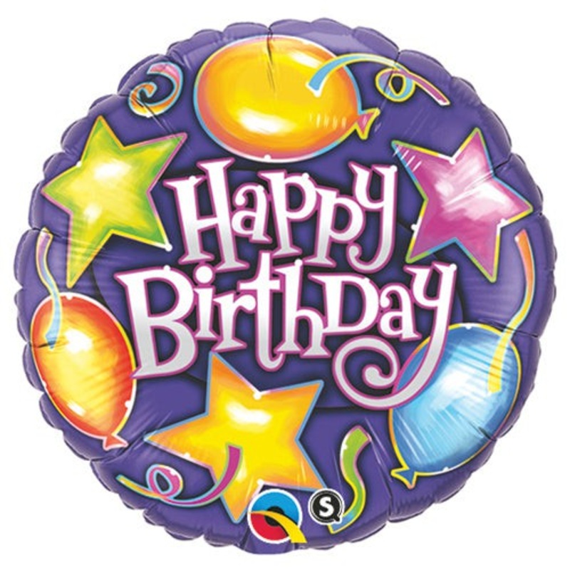 Birthday Stars & Balloons 18 Balloon