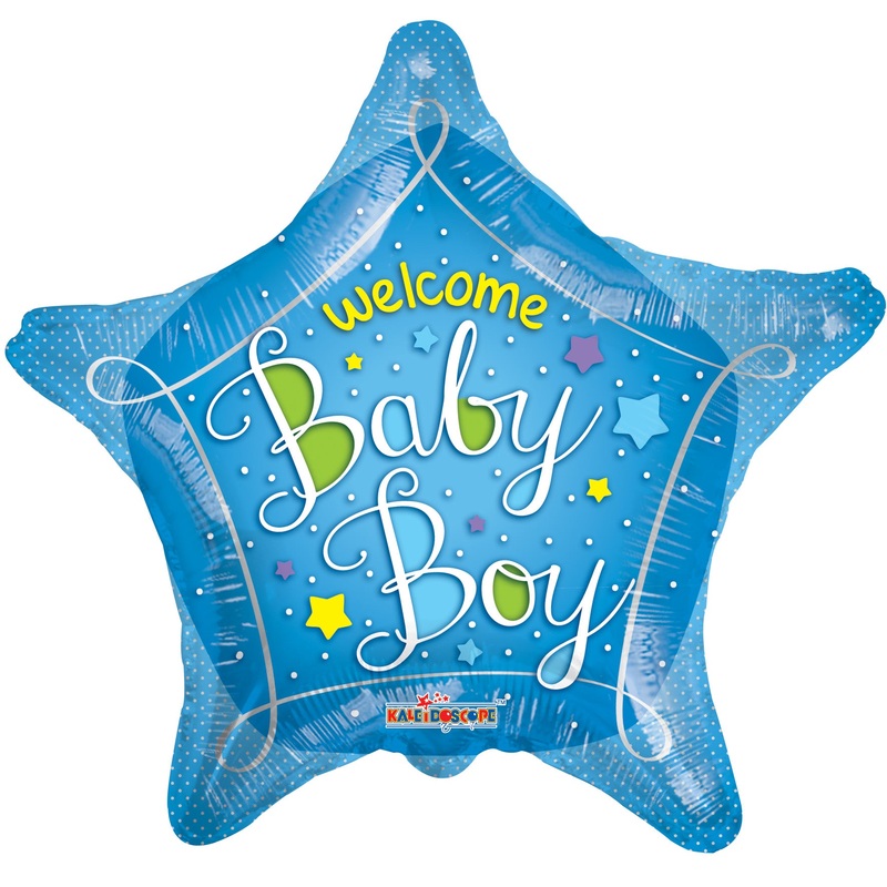 blue Welcome Baby Boy Star 18 Balloon