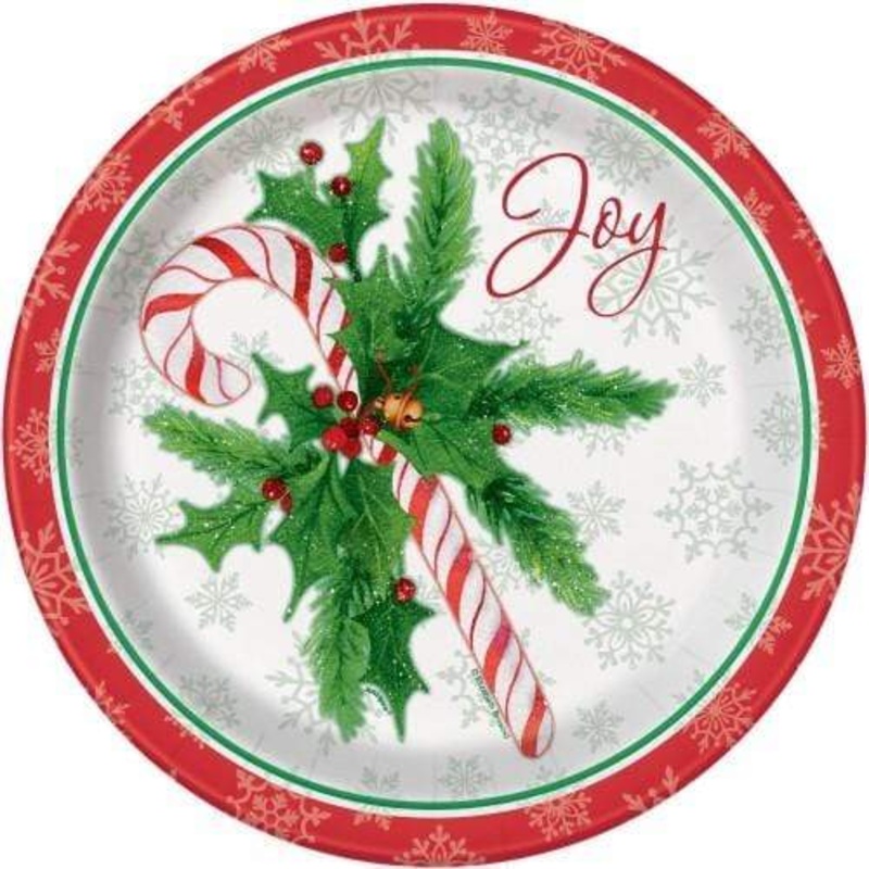 Candy Cane Christmas Plates 9 (8 count)