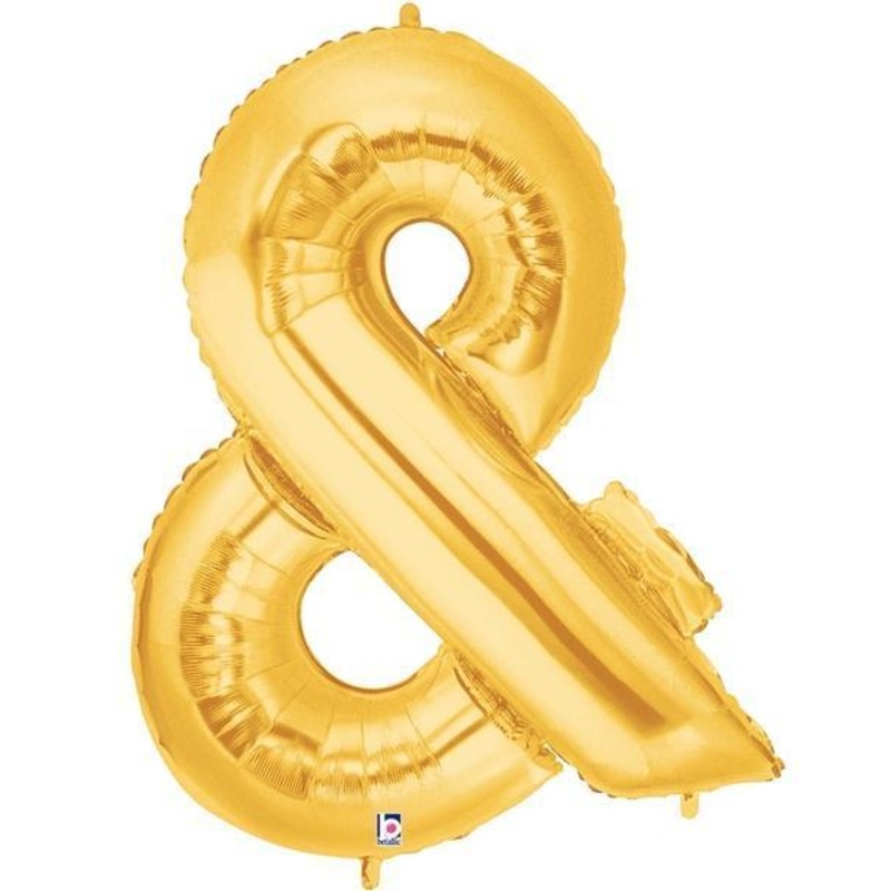 Gold Ampersand & Symbol 34" Balloon
