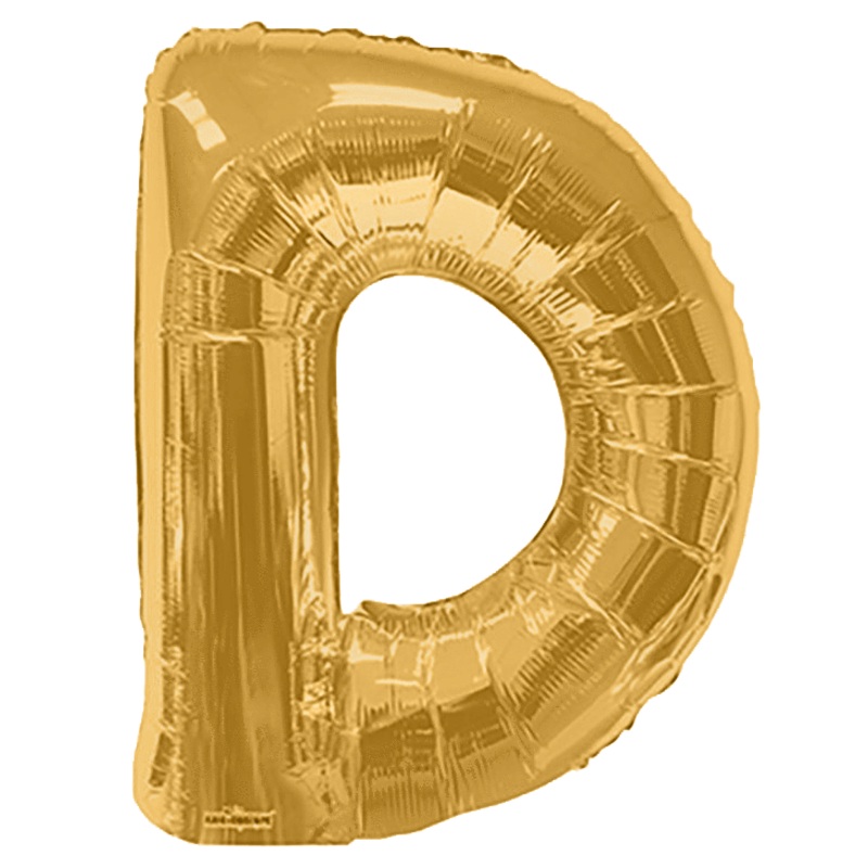 Gold Letter D 34 Balloon