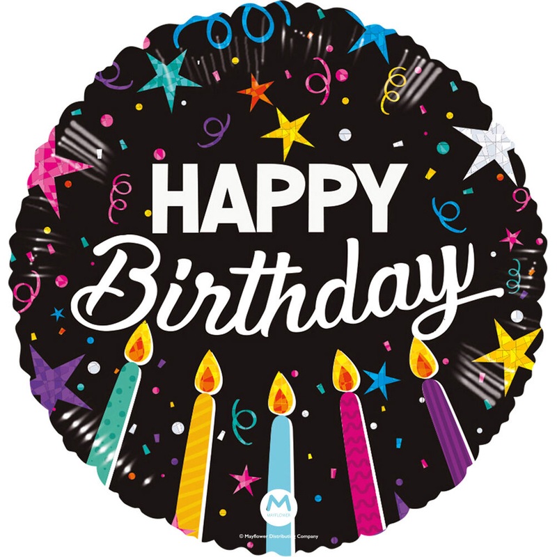Happy Birthday Colorful Candles 17" Balloon