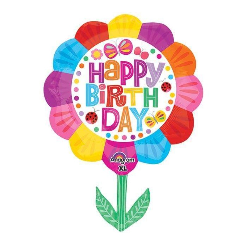 Happy Birthday Flower 29 Foil Balloon