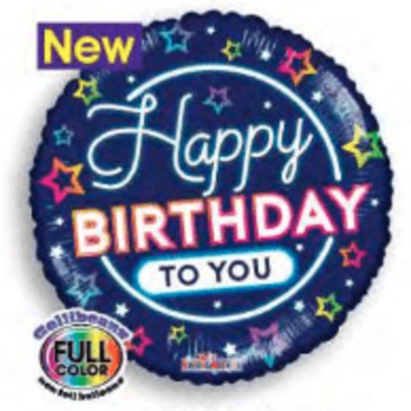 Happy Birthday Neon Glow 18 Balloon