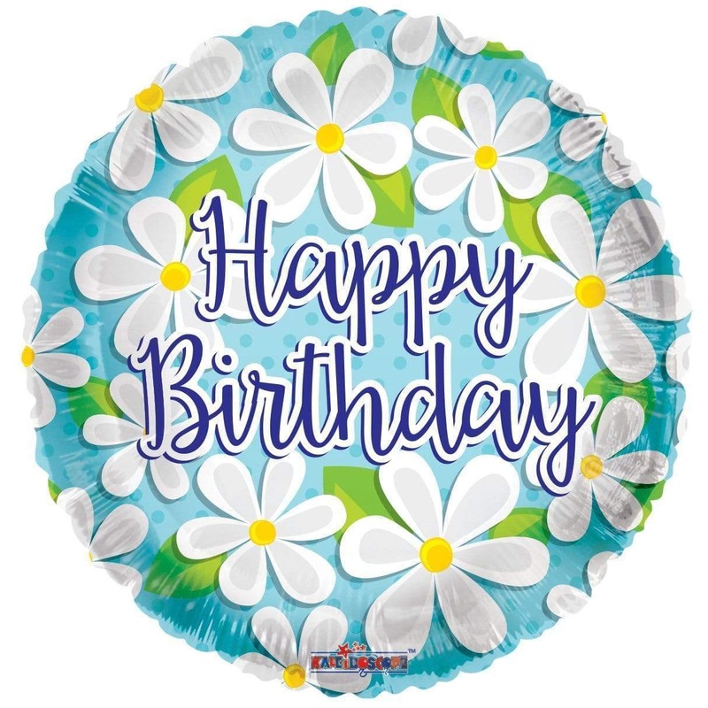 Happy Birthday White Daisies 18 Balloon
