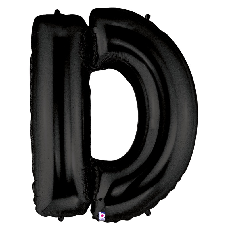Letter D Black 34 Balloon