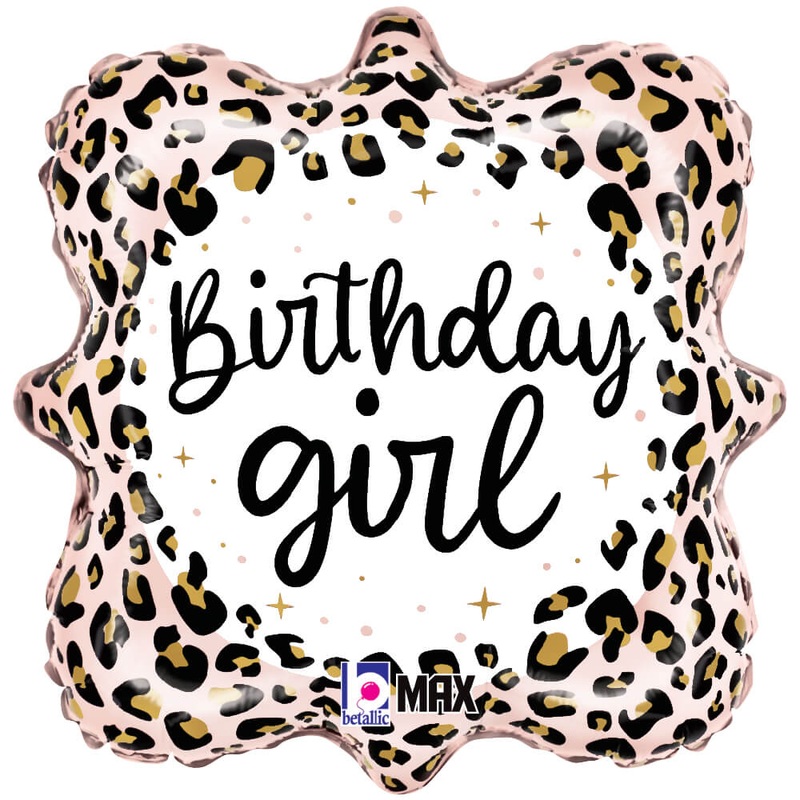 Satin Leopard Birthday Girl 18 Balloon
