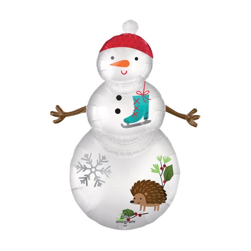 Satin Woodland Snowman 38 Balloon