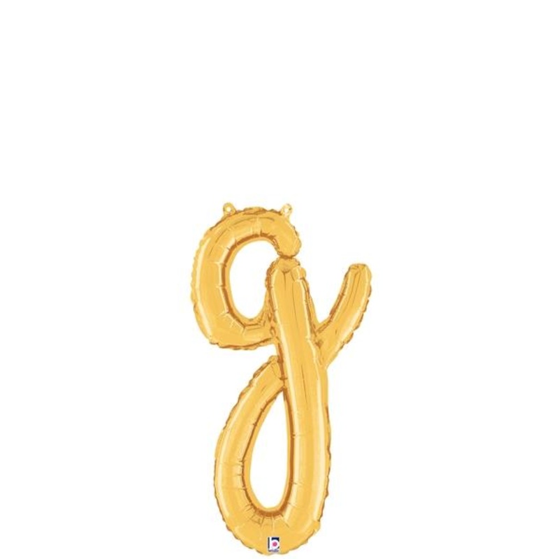 Script Cursive Balloon Letter G Gold