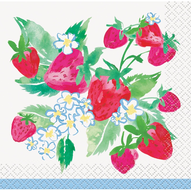 Sweet Strawberry Beverage Napkins (16 count)
