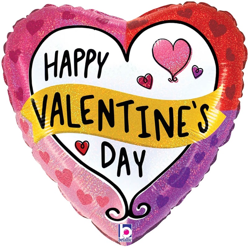 Valentine Color Block Holographic 18 Balloon