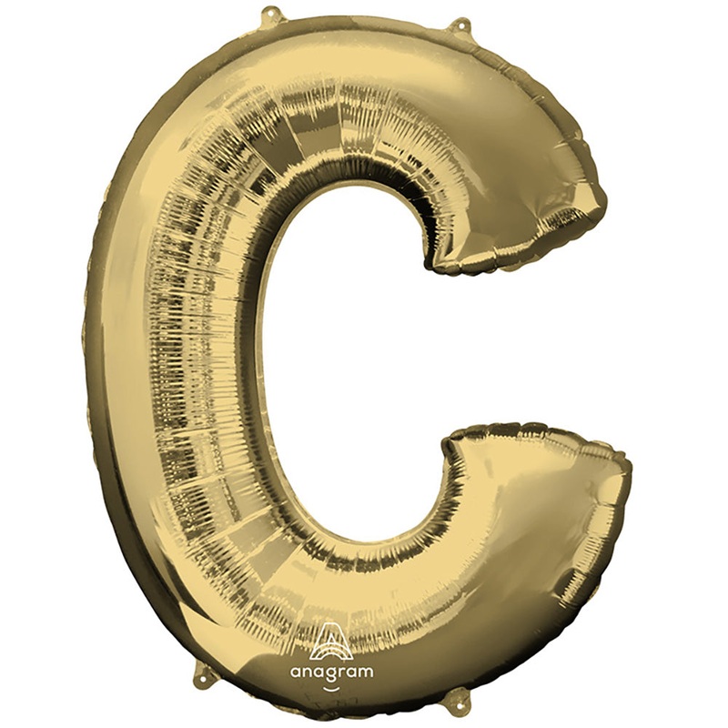 White Gold Letter C 34 Balloon