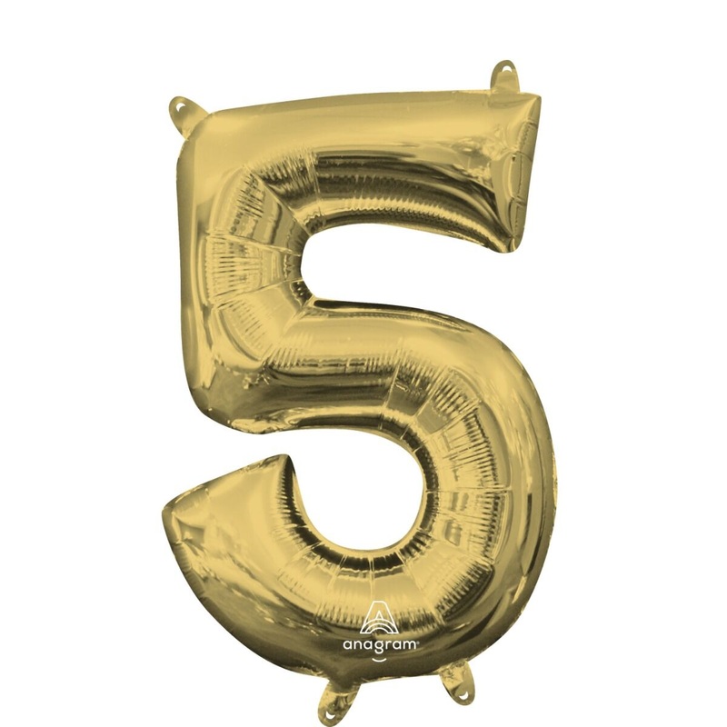 White Gold Number 5 16" Balloon