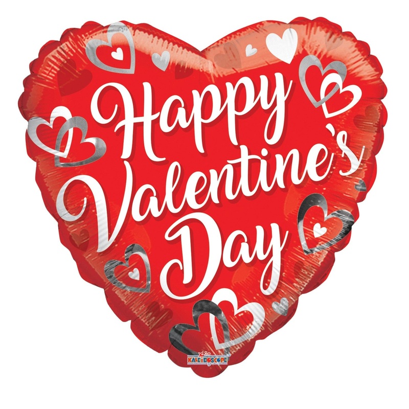 white Happy Valentine's Day Heart 18 Balloon