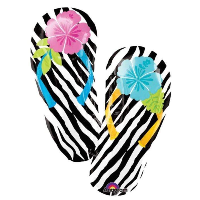 Zebra Print Flip Flops Sandals 33" Balloon