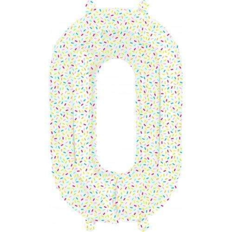 16 Airfill Self-Sealing Number Sprinkles Foil Balloons