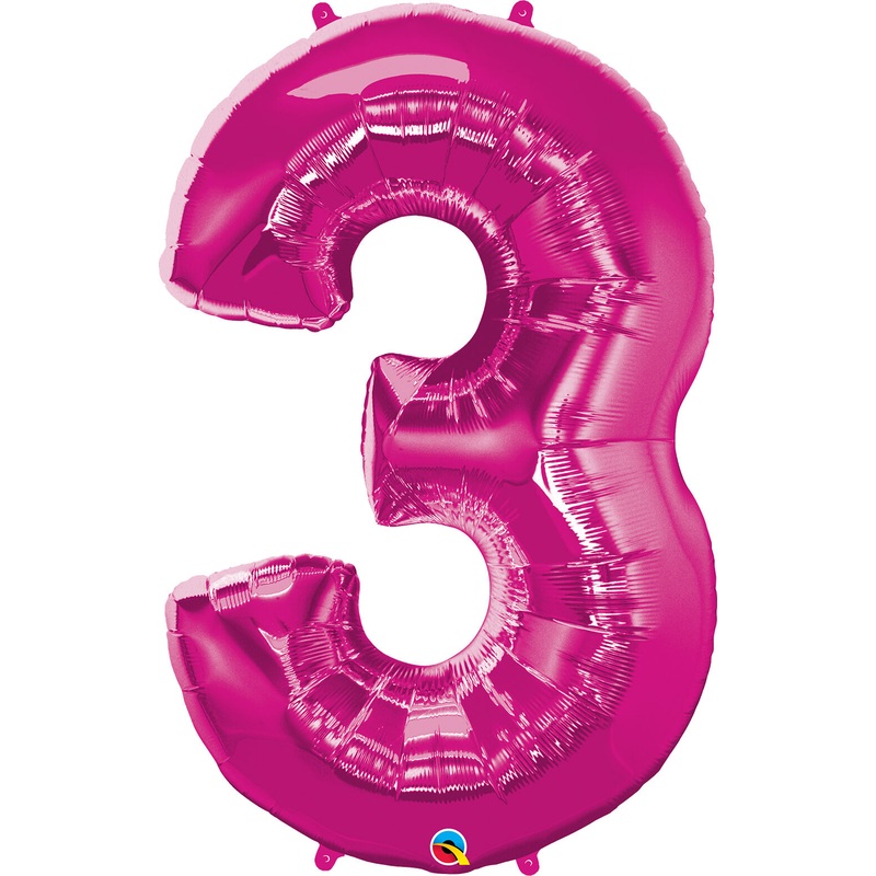34" Number 3 Magenta