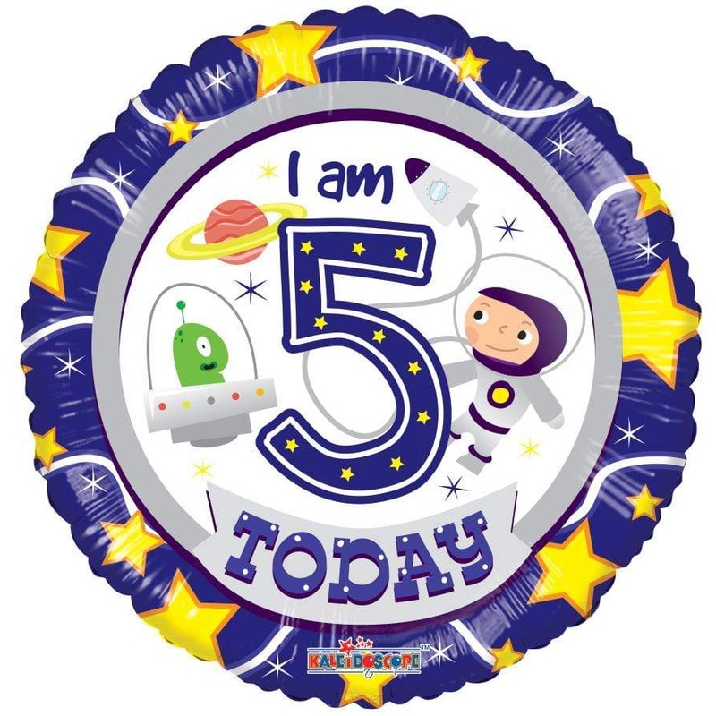 5th Birthday Astronaut & UFO 18 Balloon