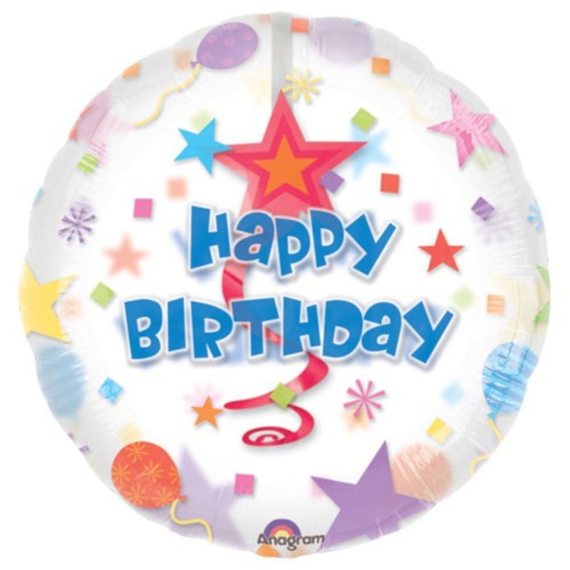 Birthday Swirl 32 See-Thru Balloon