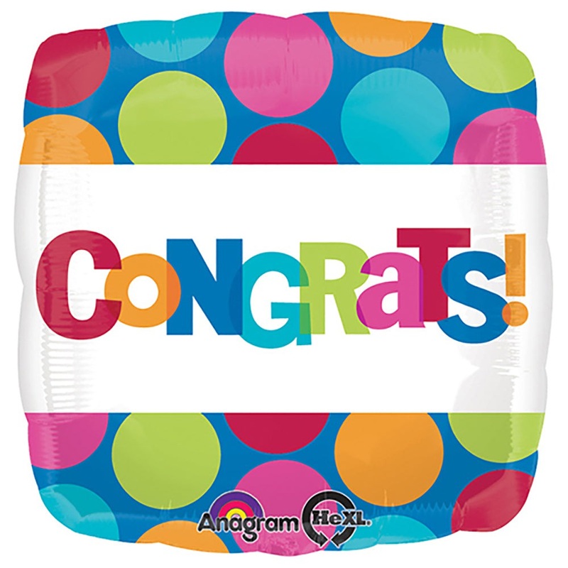 Congrats Dots 18 Balloon