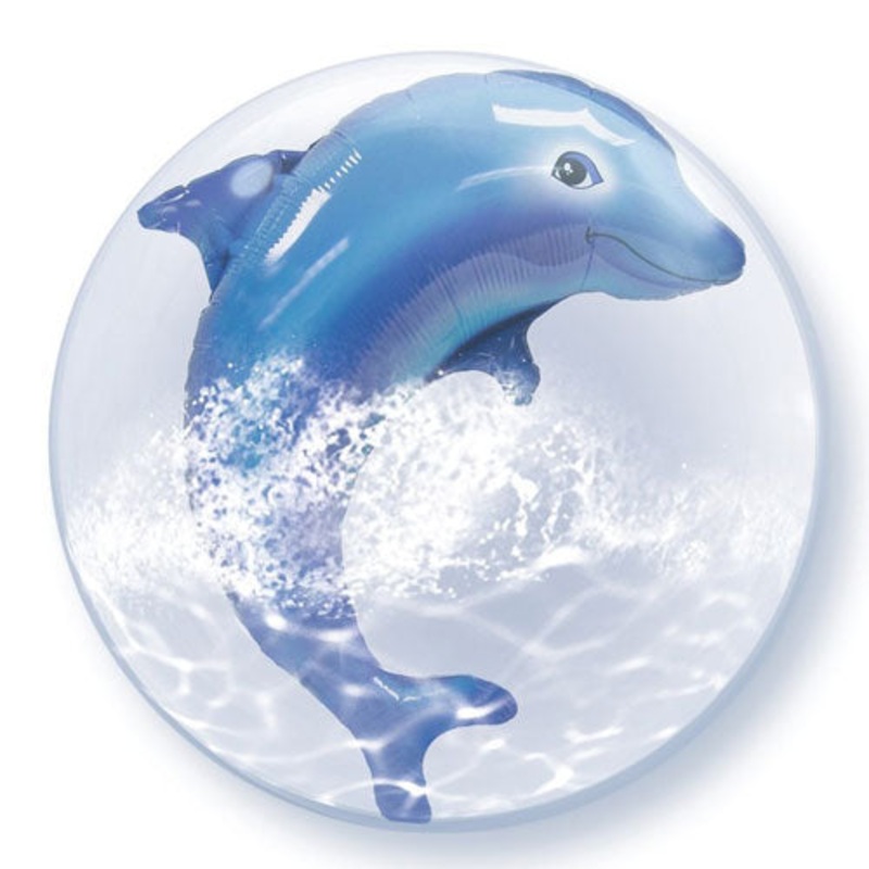 Dolphin Double Bubble 24 Bubble Balloon