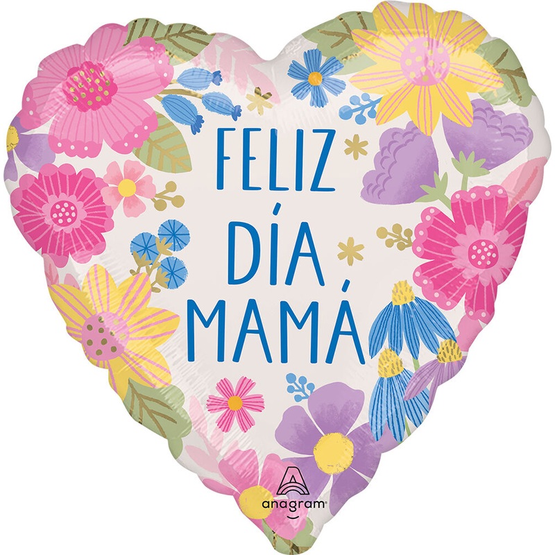 Feliz Da Mama Botanical Lines 17" Balloon