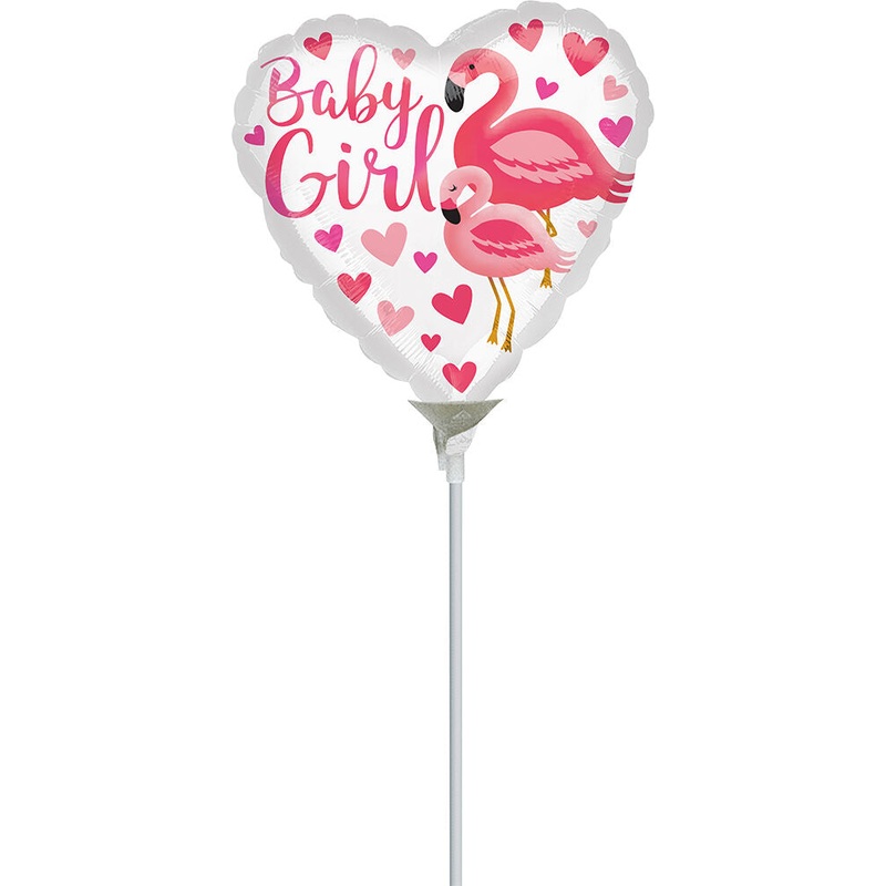 Flamingo Baby Girl 4" Air-fill Balloon (requires heat sealing)