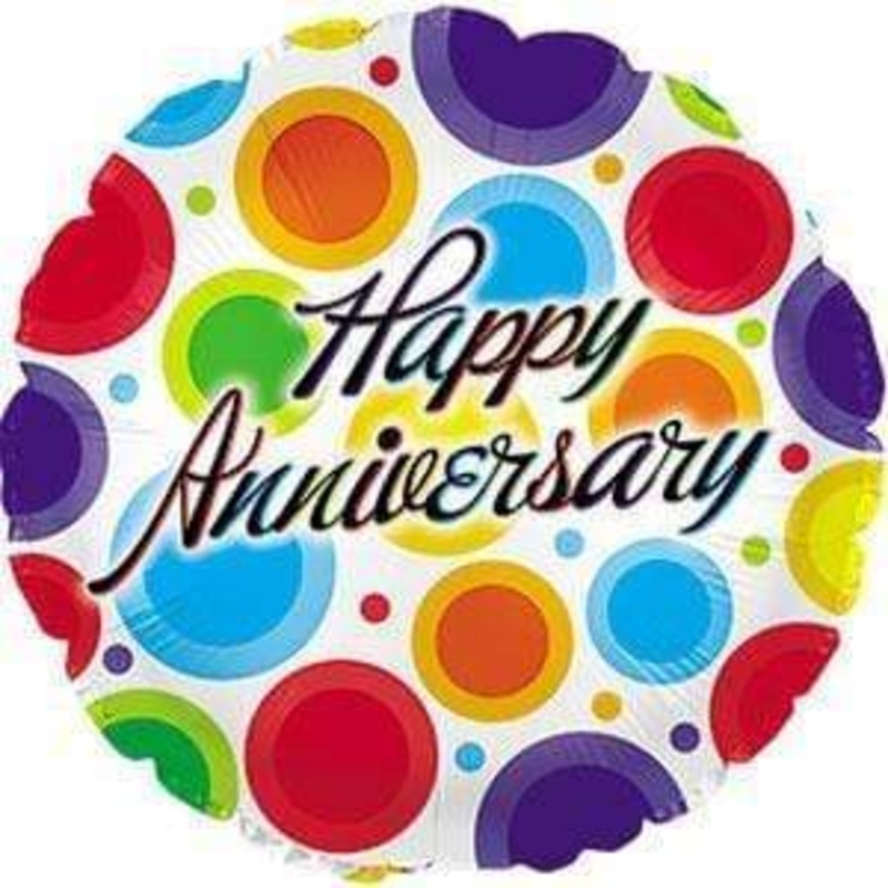 Happy Anniversary Colorful Dots 17 Balloon