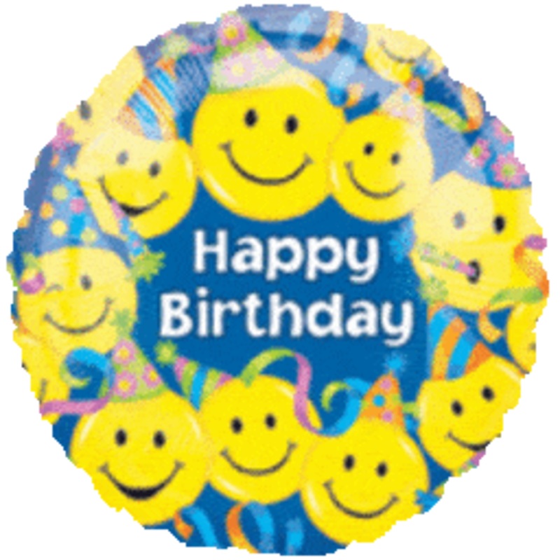 Happy Birthday Smiley Faces 18 Value Balloon