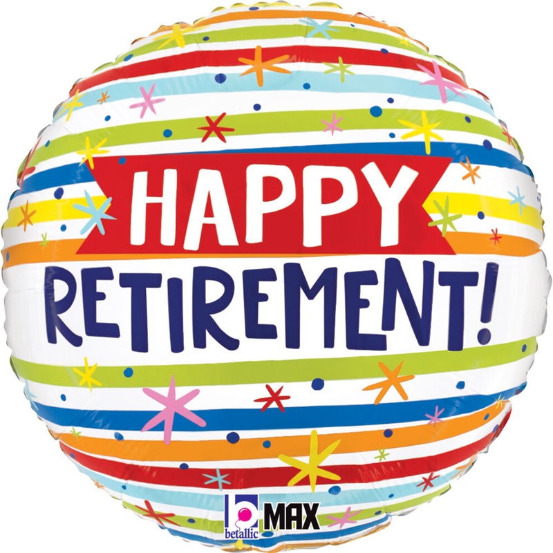 Happy Retirement Stripes 18" Balloon