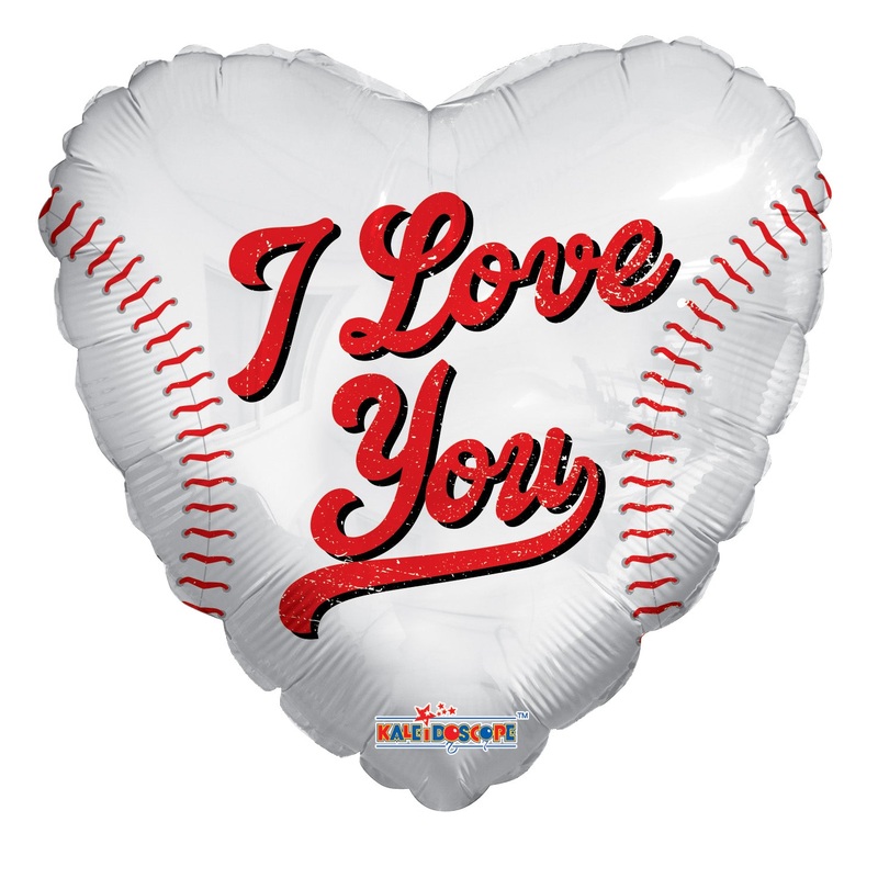 I Love You Heart Baseball 18 Balloon