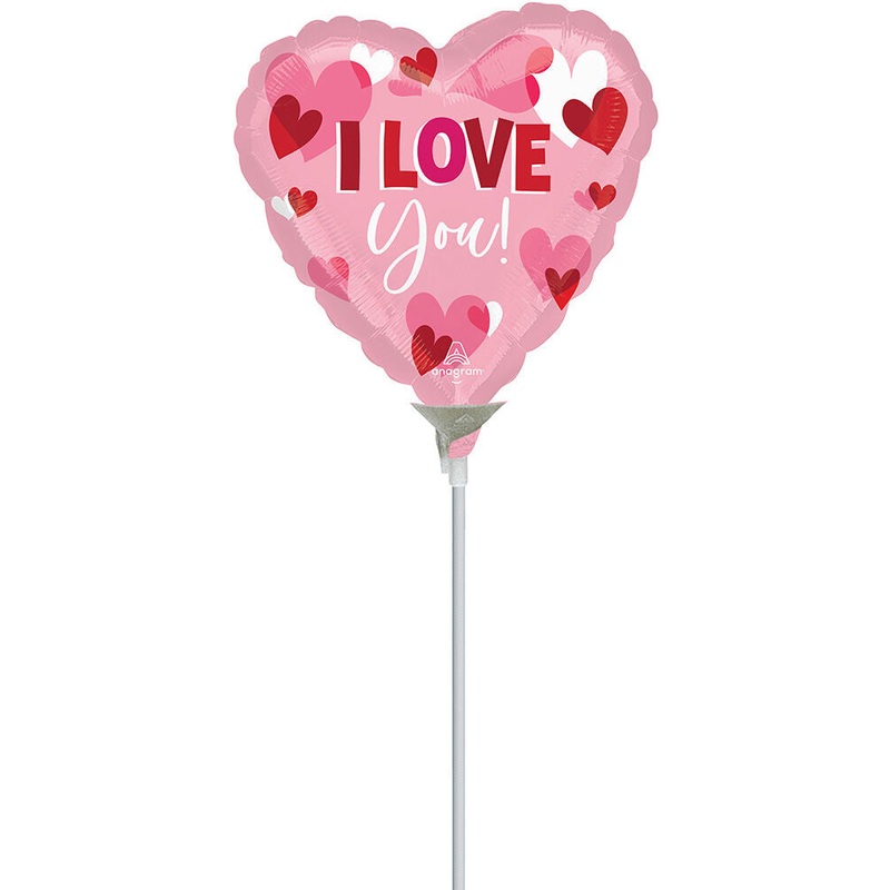 I Love You Playful Hearts 4" Air-fill Balloon (requires heat sealing)