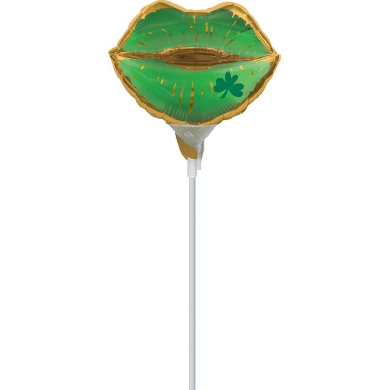 Kiss Lips St. Patrick's Day Green (Requires heat-sealing) 14 Balloon