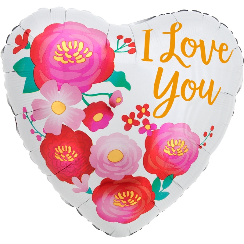 Love You Ombr Flowers 17 Balloon