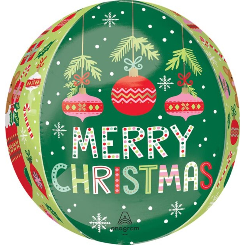 Merry Christmas Beary Orbz 16 Balloon