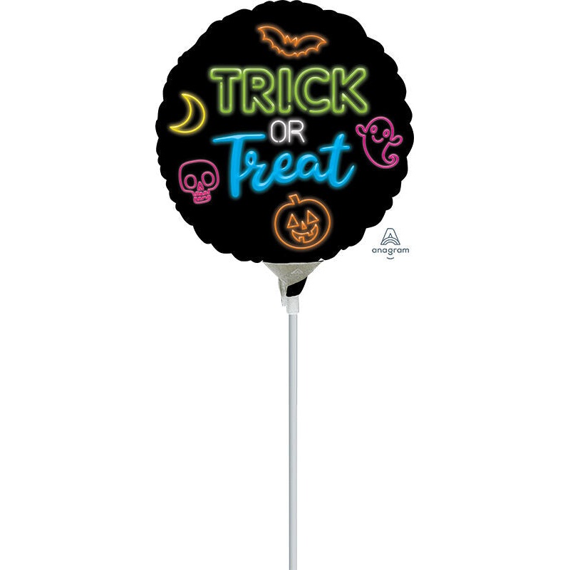 Neon Trick or Treat 9" Air-fill Balloon (requires heat sealing)