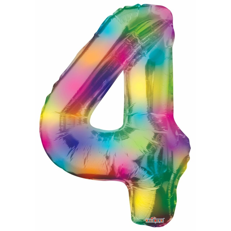 Number 4 Rainbow 34 Balloon