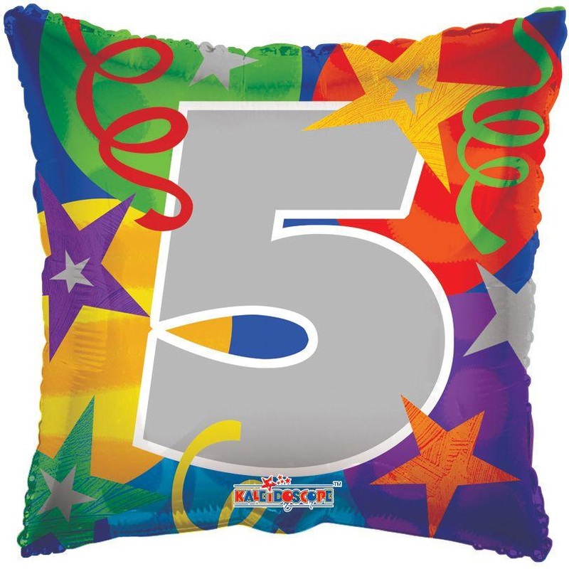 Number 5 Square 18 Balloon
