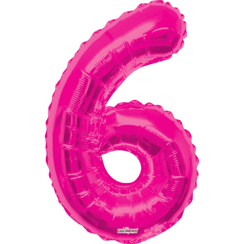 Pink Number 6 34 Balloon