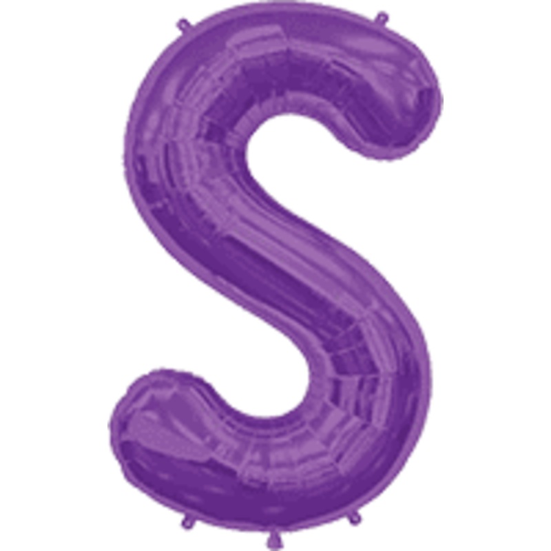 Purple Letter S 34 Balloon